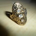 Vintage SETA Ornate Gold Electrplated Ring with Rhinestones