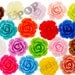 60 - Large Detailed MIXED Colors Rose Deco Resin Cabochons, Flower Shaped, 20 MM x 9 MM (R1-001 - R1-025 mix)