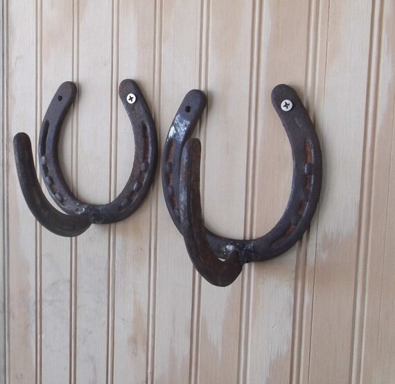 2 Welded Horse Shoe Metal Hangers Hook