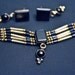 Vintage Native American Liquid Sterling Silver & Onyx Gemstone Necklace and Earrings Set Parure