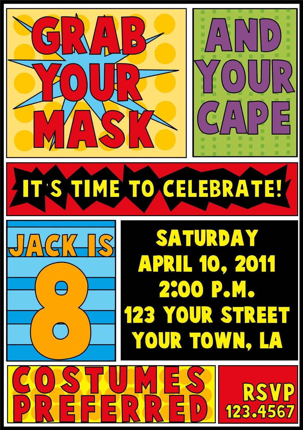 Superhero Birthday Party Invitations 3