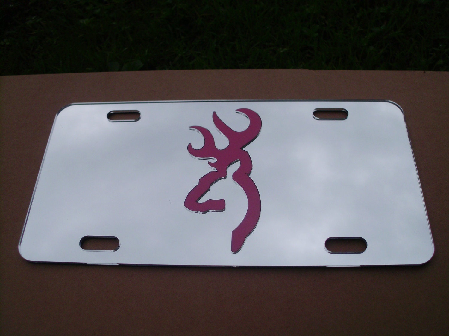 Acrylic License Plate Browning Deer