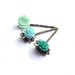 Mint Hair pins, Turquoise Hair pins, Teal Hair pins,