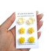 Yellow stud earrings, Flower Stud earrings, set of 3