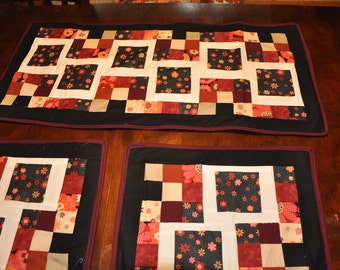 Tablerunner and place mat combo