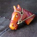 Vintage Bakelite Overdyed Horse Head Pin 1940s Jewelry