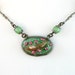 Venetian Art Deco Vintage Necklace Pink Rosebuds Green with Aventurine Wedding Cake Beads 1930s