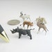 Miniature Animals Handmade Hand Painted Mini Zoo Vintage Figurals Set 5 Altered Art Doll House
