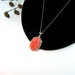 Art Deco Celluloid Floral Pendant Necklace Coral Color & Pearls Silver Filigree Vintage 1930s Jewelry