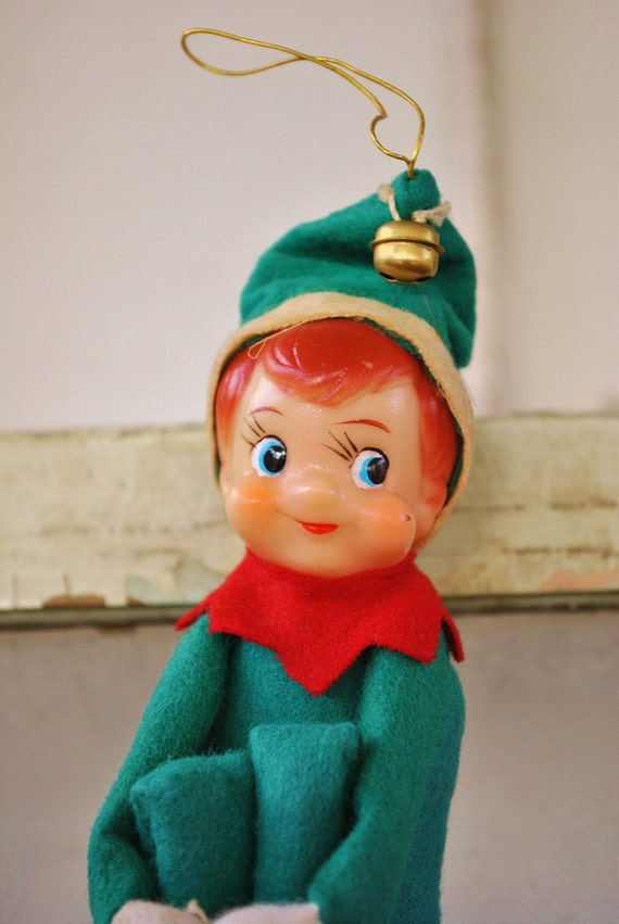 Vintage Elf On The Shelf 1950's Ornament by ElspethsWhimsy on Etsy