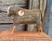 Large Primitive Cow Doll -Shelf Sitter or Tuck - For your Hutch, Cupboard or Mantel