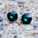 Swarovski Crystal Earrings - Super Sparkler Minnies - Vintage Emerald Green Studs
