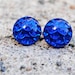 Vintage Glass Earrings - Blue German Art Glass - Blue Stud Earrings