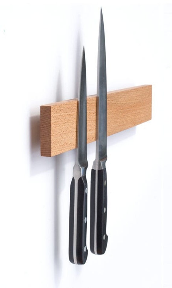 Items similar to Wallmounted wooden knife block on Etsy