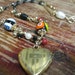 Reserved - Vintage Mixed Media Necklace with Gold Filled WWII Sweatheart Locket, Venetian and Rosary Beads, Coral, Pearls