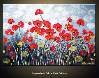 Original Contemporary Palette Knife Fine Art Painting Abstract Textured On Gallery Wrapped Canvas 36X24