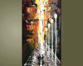 24'' Original Contemporary Palette Knife Fine Art Painting Abstract Textured On Stretched Canvas Ready To Hang