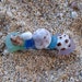 Small Hair Barrette, Hawaiian Shell, Aqua Sea Glass, Hawaii Beach Accessory, OOAK Genuine French Hair Clip