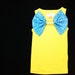 SALE Children Clothing Girls Yellow Tank with Turquoise Bow Size 3T Ready to Ship Boutique Clothing Kids Spring Summer Shirt LAST ONE