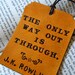 Leather Luggage Tag Harry Potter J K Rowling Hand Tooled