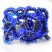 Beaded bracelet, freeform peyote cuff bracelet, OOAK - dark blue, royal blue, cobalt blue, unique gift