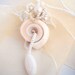 Freeform Beaded Pendant with shell, pastel beaded necklace, beadwork necklace, beaded jewelry
