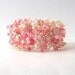 Pink Beaded Bracelet, Beadwork Bracelet, seed bead jewelry, freeform peyote bracelet, seed bead bracelet, handmade jewelry