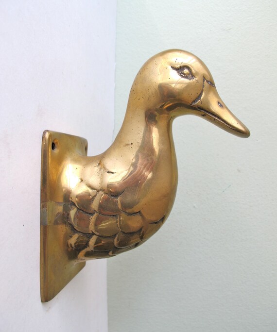 Brass Duck Towel Holder Hook Wall Mount Vintage