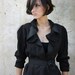 Gray wool jacket with flower belt