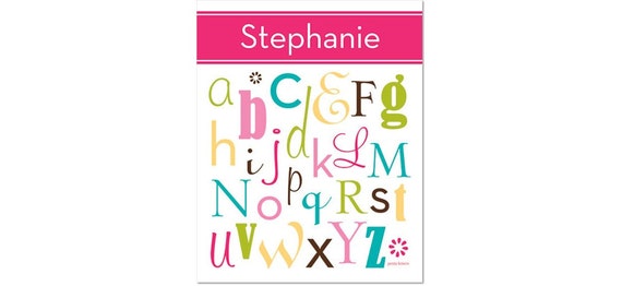 personalized alphabet poster all mixed up uber pink