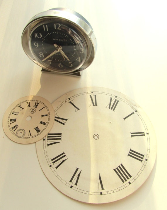 2 Vintage Paper Clock Faces