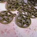12 PENTACLE Charms - Bronze finish D.I.Y. Wiccan Jewelry Making Majicks Double Sided One dozen