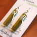 WINE Bottle Earrings, Golden BRASS, Recycled Glass Earrings, Handcrafted Jewelry, Unique Design, Dessin Creations