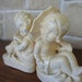 Vintage Chalkware Book Ends Boy Girl Nursery Decor Kids Room Cream Color Shabby Chic