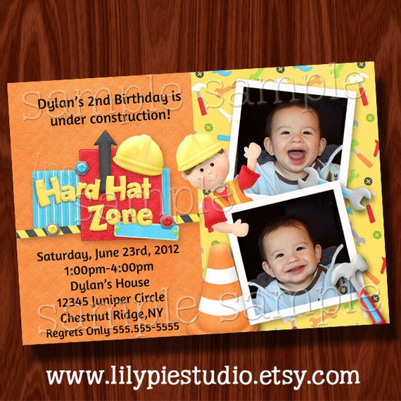 Construction Themed Party Invitation Printable Digital File Il_570xn