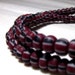 African Beads - Trade Beads, red and black striped seed beads 4mm (50)