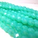 Czech Glass Beads Seafoam Blue Faceted Fire Polished Beads (25) Lime green