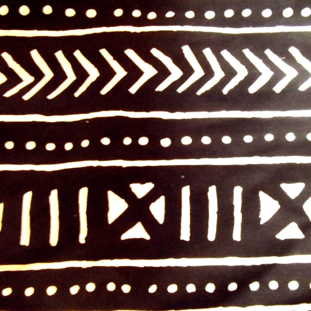 Woven African Mud Cloth Type Fabric 1 yard
