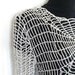 Lace top blouse - crochet - net pattern - silk and cotton - silver - spring woman lace top