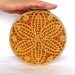 Embroidery Hoop Art - yellow knitted lace - wall hanging house decoration - 6"