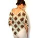 Lace crochet poncho capelet tunic - pale brown beige green - spring summer - naked shoulders