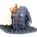SALE Hand crocheted Shawl,gray shawl,winter trends,2013 crochet trends,christmas gift for her