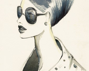 Original Watercolor Portrait - Original painting - fashion illustration ...