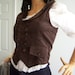 MADE TO ORDER Steampunk Victorian Style Double Breasted Brown Cordoroy Womens Vest