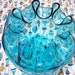 Vintage blown glass bowl turquoise mid century modern