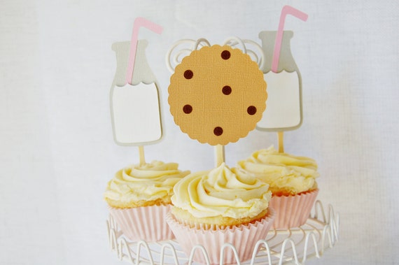 Yummy Cookies & Milk Cupcake Toppers Il_570xn