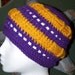 Warm Purple and Gold Crocheted Hat...Tobaggan...Ski Cap...Gift Idea