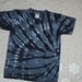 Tie dye shirt, medium youth, Swirl of black and silver/grey