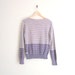 vintage izod lacoste striped sweater // boatneck shirt // purple knit top