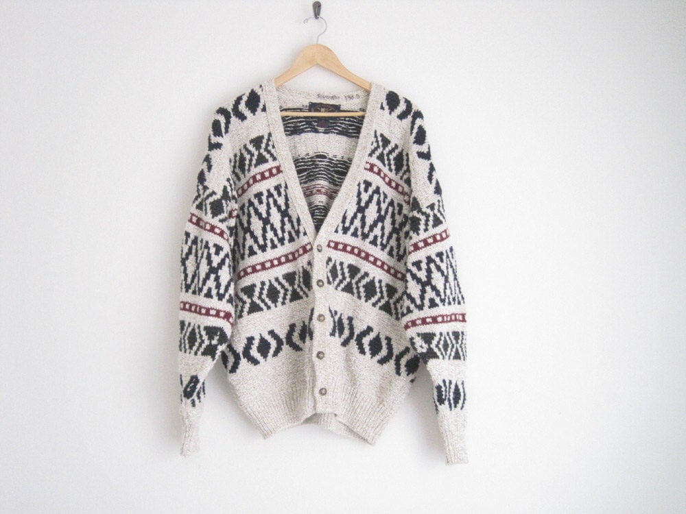 vintage LAKE CABIN knit cardigan sweater / marled by HELLOAMBITION
